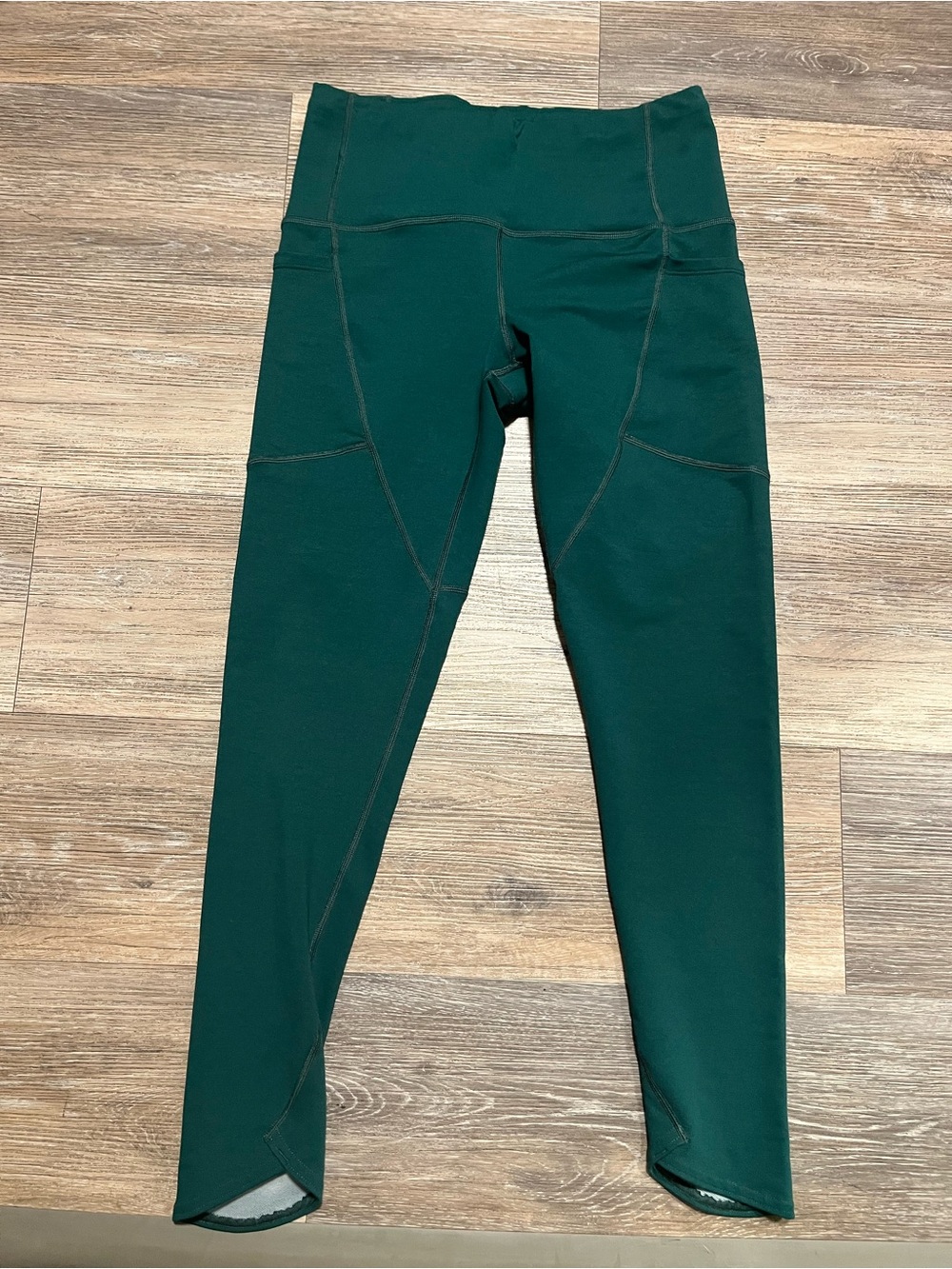 oiselle Forest Green luxury running tights